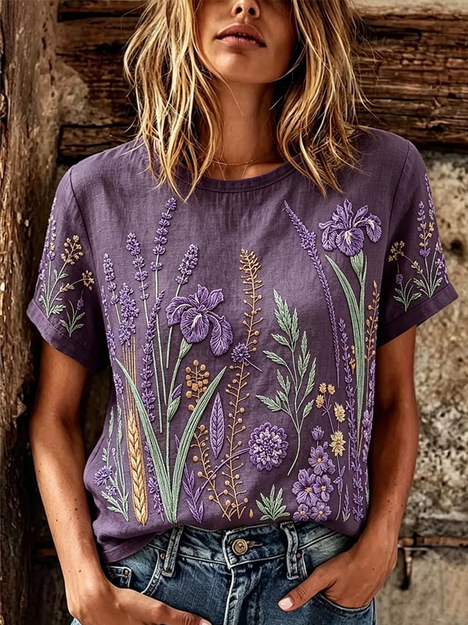 Women's Alzheimer's Awareness Print Casual T-Shirt